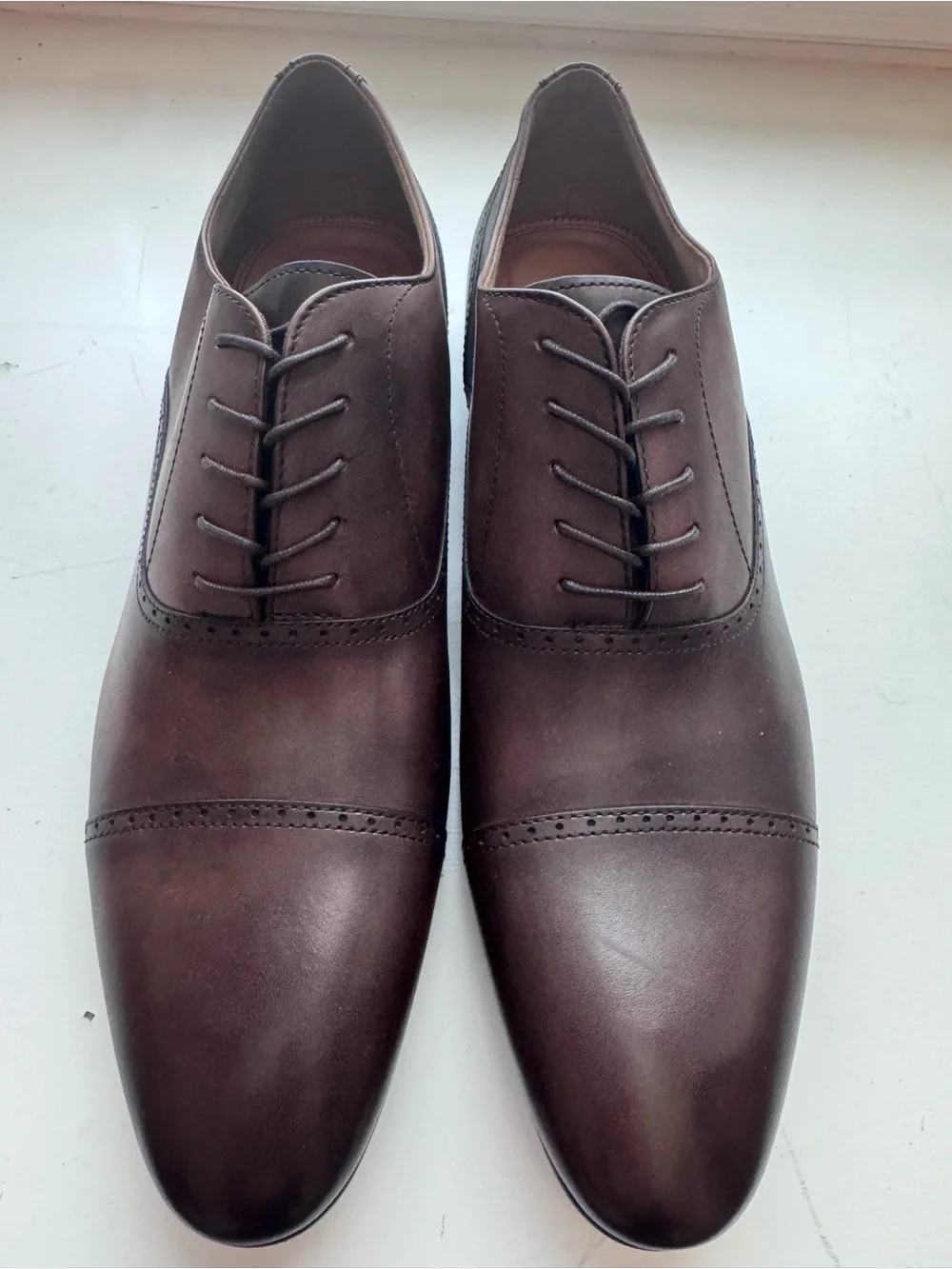 Aldo Brown Leather Cap Toe Oxford Dress Shoes | Men’s Size 13